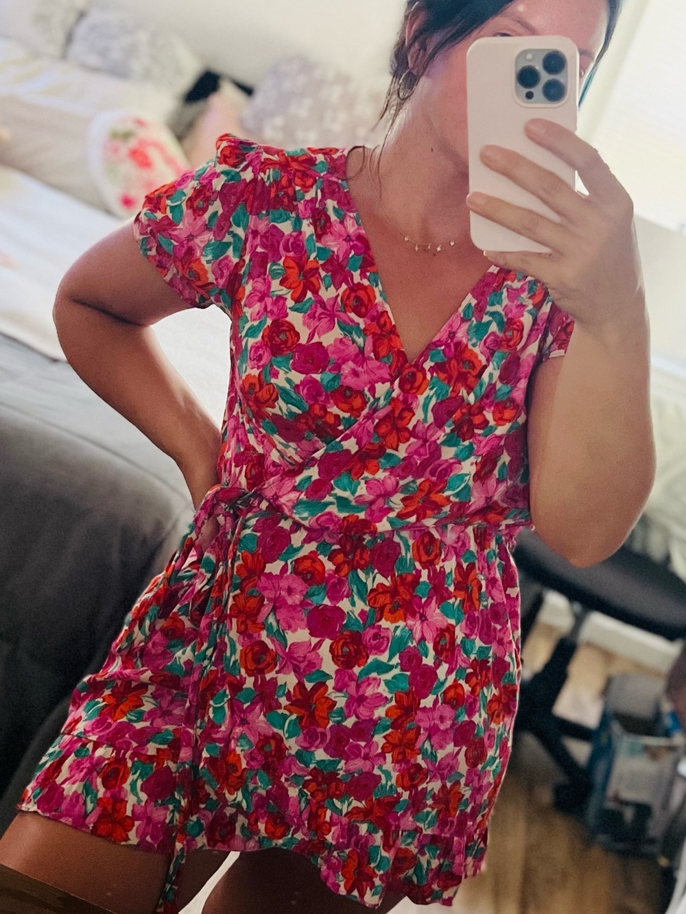 ZARA Floral Wrap Mini Dress